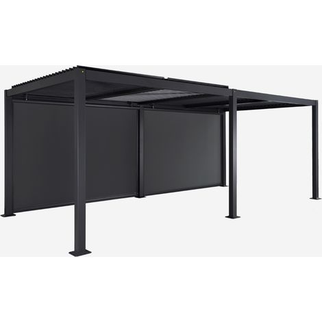 Pérgola bioclimática 3x6m de aluminio y acero + 2 toldos 3m