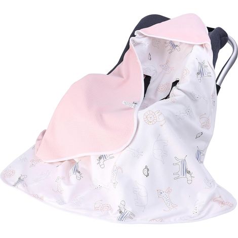 Couverture pour bébé - 90 x 90 cm - En tissu gaufré universel - Pour siège auto