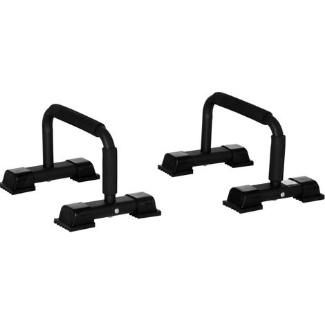 Poignées de pompes 36x25x20 cm en acier noir, antidérapantes, pour entraînement à domicile – MEUBLIV (1/5)