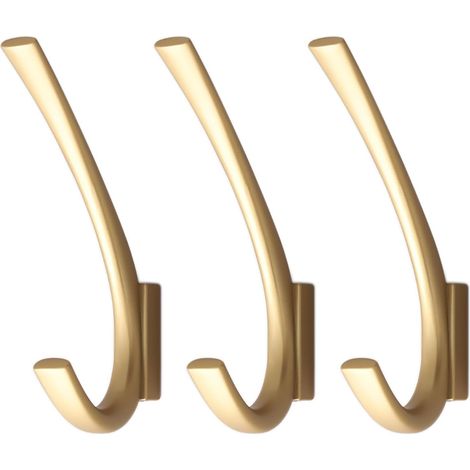 Crochets muraux, porte-manteaux pour serviettes, clés, peignoirs, foulards, lot de 3 (doré) (1/5)