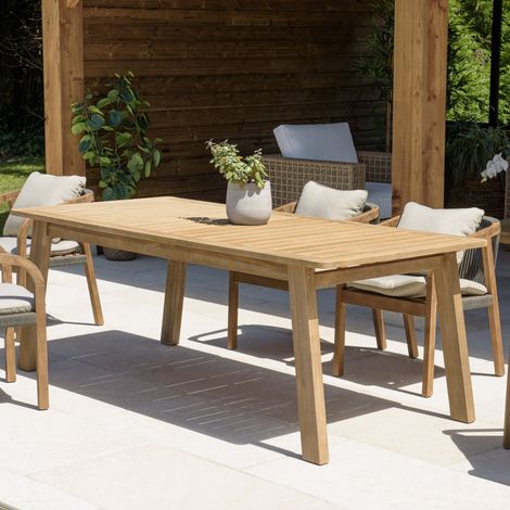 CELESTIN - Table à manger de jardin en bois d'acacia 200x95cm (1/5)