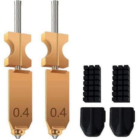 2er-Packung für FLASHFORGE AD5X Upgrade 3D-Drucker: 0,4-mm-Hotend-Düsenbaugruppe, 2 zusätzliche Silikonsocken und 2 Düsenbürsten (1/5)