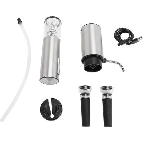 Distributeur de vin électrique avec aérateur et tire-bouchon, bouchon à vide, coupe-capsule et verseur à vin rechargeable par USB (1/4)