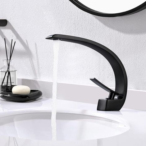 Grifo de lavabo reforzado, diseño minimalista, resistente al agua y fácil de instalar para un baño moderno. (1/4)