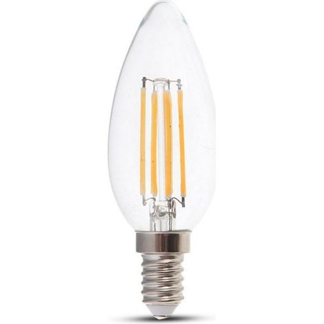 Bombilla FILAMENTO 6W E14 VELA 2700K 600lm (1/5)
