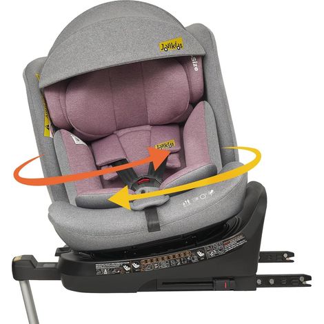 Silla de coche infantil giratoria 360° i-Size ISOFIX 40-150 cm rosa gris (1/5)