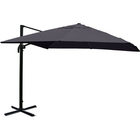 Ombrellone catering 3x3m (Ø4,24m) poliestere alluminio/acciaio 23kg antracite senza tegole ombrellone 040003295