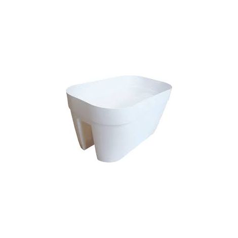 ORLANDO Vase à fleurs ovale pour balustrade diverses couleurs 45x45x24 H - Couleur : Blanc - Colore: Bianco