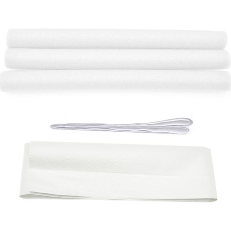 Boudin de seuil anti-froid anti-bruit adhésif mousse PE sous porte intérieur extérieur 92x8 cm lot 3 + velcro + étui blanc (1/4)