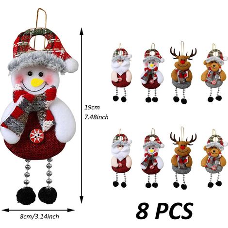 pezzi di decorazioni per albero di Natale, bambole, decorazioni appese, pendenti, decorazioni per albero di Natale, orsetto, pupazzo di neve, Babbo Natale, alce con corda, decorazioni per albero di Na (1/4)