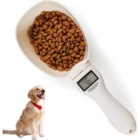Pet Food Measuring Spoon, Portable Measuring Cup with LED Display (White) (1/5)