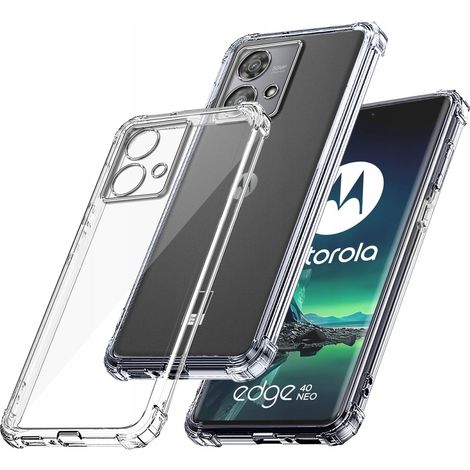 Funda para Motorola Moto EDGE 40 Neo, carcasa trasera transparente antichoque + cristal. (1/5)