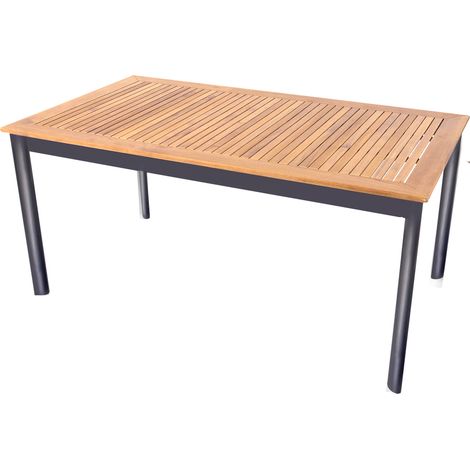 Tisch Monza anthr.,Alu-Gestell Teak-TP,150x90x75,5cm
