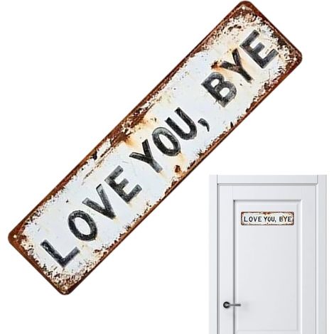 Art Mural sur l'Amour Métallique Romantique Ornement de Porte avec Message d'Adieu Affectueux Pour Séjour Entrée Jardin Clôture Maison Campagne Appartement Amoureux (1/5)