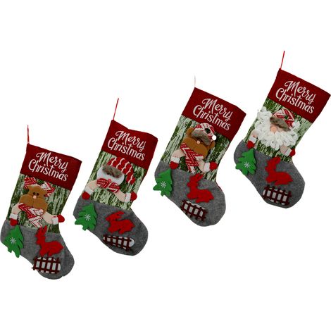 Chaussette de Noël pour les cadeaux, décoration de cheminée de Noël (1/5)