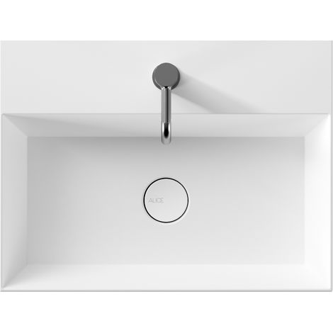 Lavabo Spy appoggio/sospeso cm. 61x46 rettangolare in ceramica (1/2)