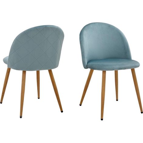 Samt Esszimmerstühle 2er Set Grün, Ergonomisch, Metallbeine (1/5)