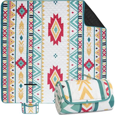 Couverture de pique-nique 200 x 200 cm – Couverture de plage XXL, imperméable et isolée, respirante et douce, tapis de pique-nique et tapis de plage pour camping, plage et pique-nique (1/5)