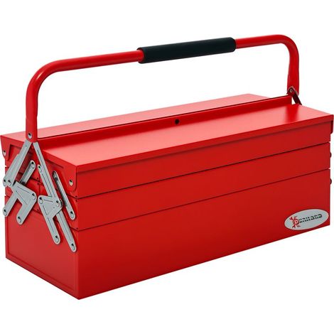 Boite A Outils - Acier Tole - 3 Niveaux - 5 Plateaux Retractables - Rouge - 1 Unite (1/5)