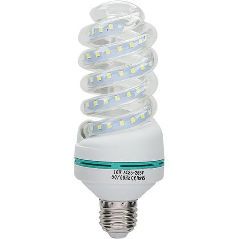 bombilla LED espiral E27 de 16 W, luz blanca, de bajo consumo, para el hogar, la oficina o el garaje. (1/5)