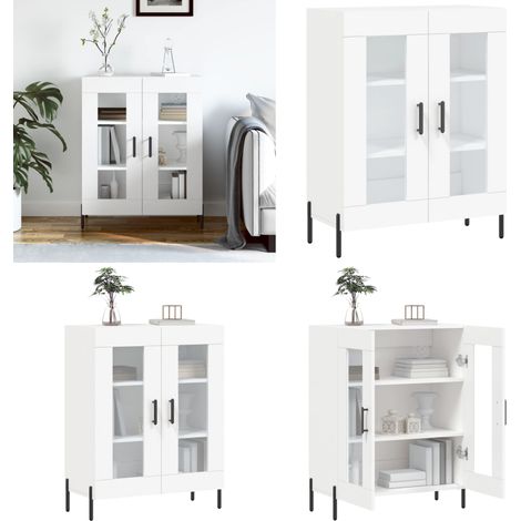 Buffet blanc 69,5x34x90 cm bois d'ingénierie - Buffet Blanc - Meuble De Rangement - Armoire - Commode - Mobilier Moderne - Home & Living (1/5)