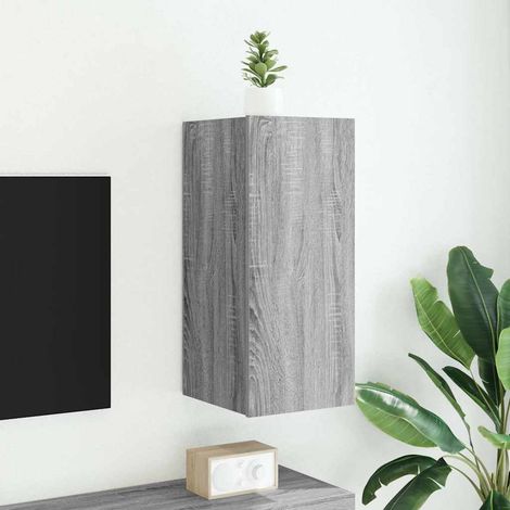 TV-Wandschrank mit LED-Leuchten Grau Sonoma 30,5x35x70 cm (1/5)