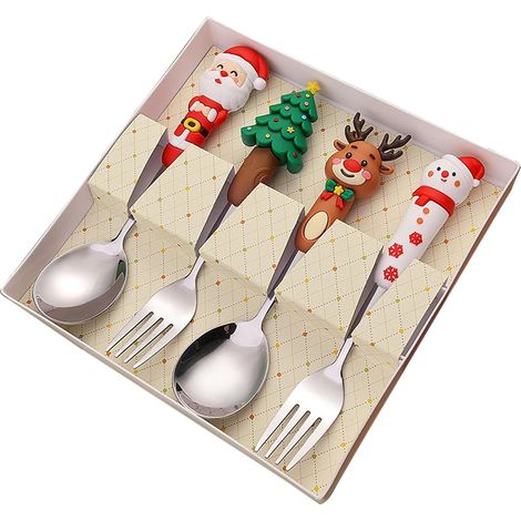 Couverts cuillères, couverts de pique-nique, couverts de fête, couverts en bois Ensemble de couverts de cuisine 4 pièces pour entrées et plats principaux Ustensiles idéaux pour les réunions de Noë (1/5)
