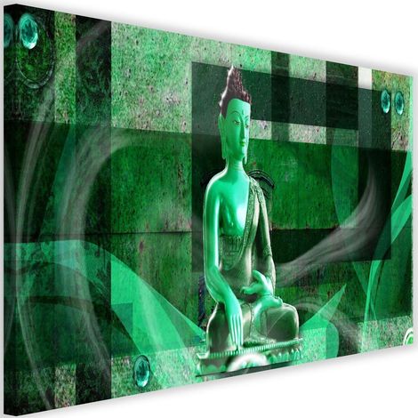 Tableau décoratif Bouddha Zen Vert 60x40 (1/5)