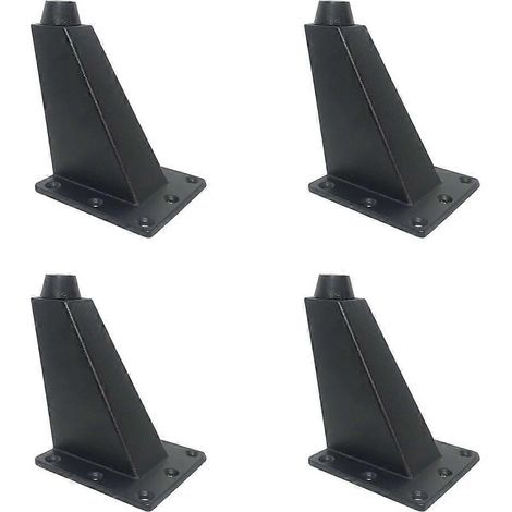 Pieds de meubles en métal, adaptés aux canapés, fauteuils, lits, repose-pieds, armoires, etc. noirs, 10 cm. (1/5)