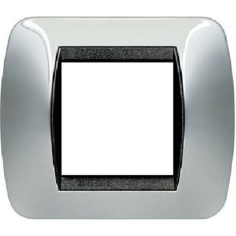Livinglight placca 2 modulos color titanium hornice negro l4802tc