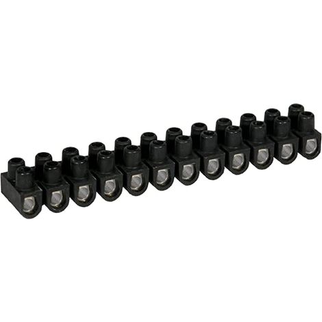 Elektrischer Domino - Schwarzer Stahl-Klemmenblock mit 12 Schraubbässen, 25 mm² - 101A