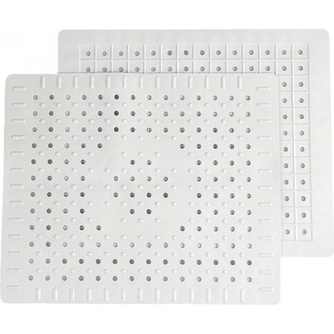 blanc Lot de 2 tapis de protection pour évier de cuisine en caoutchouc antidérapant durable, facile à nettoyer et à couper soi-même. (1/5)