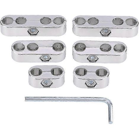 Séparateur de câbles de bougies d'allumage 7 mm/8 mm / séparateur de faisceau de câbles, compatible avec les modèles Chevrolet et Mopar, argent. (1/2)