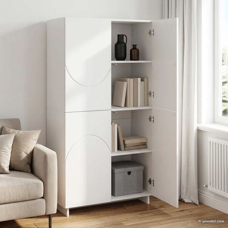vidaXL Aparador alto Blanco Brillante 79 x 41 x 151 cm (1/5)