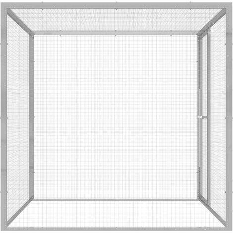 Maison Exclusive - Gabbia per Gatti 1,5x1,5x1,5 m in Acciaio Zincato
