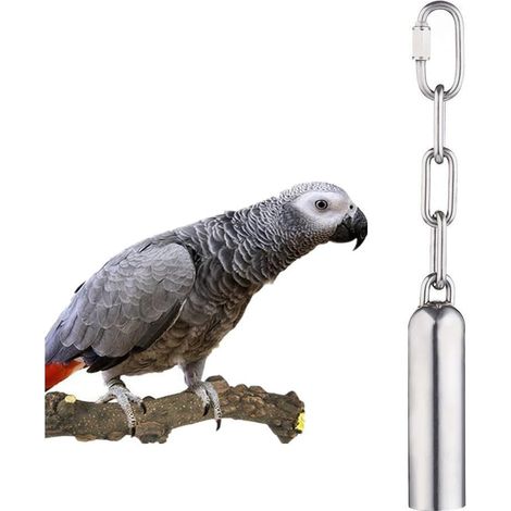 Stainless Steel Bell Toy for Birds,Heavy Duty Bird Cage Toys for Parrots, African Greys, Mini Macaws, Small Cockatoos, Cockatiels & More (Small or Large)