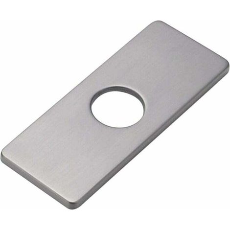 CHOYCLIT - Placa para fregadero de cocina, para grifo de baño, lavabo y escudo de grifo en níquel cepillado gris (1/5)