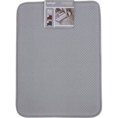 Tapis de bain antidérapant et absorbant gris clair 61 x 43 cm (1/2)