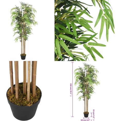 Bambou artificiel 1095 feuilles 150 cm vert - Bambou Artificiel - Plante Artificielle - Décoration Intérieure - Décoration Extérieure - Jardin - Home & Living
