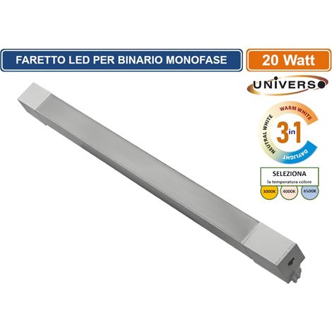 UNIVERSO PST-57-B3C TRACK LIGHT FARETTO LINEARE LED PER BINARIO ELETTRIFICATO MONOFASE 20W CHANGING COLOR CCT 3IN1 (1/5)