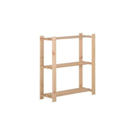 Étagère de stockage 3 niveaux 80x28,5x90 Bois de pin massif (1/5)