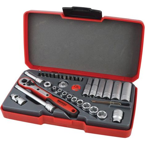 Teng T1436 T1436 Socket Set of 36 Metric 1/4in Drive TENT1436 (1/5)