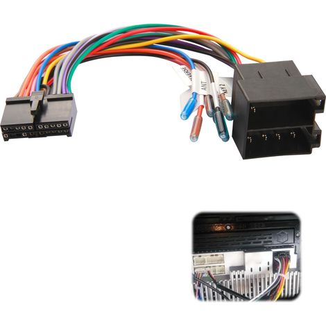 1 pièce adaptateur de câble 20 broches vers ISO adaptateur de faisceau de câbles 20 broches ISO adaptateur autoradio de remplacement écran DIN adaptateur de connexion de faisceau de câbles autoradio (1/5)