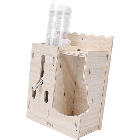Bouteille d'eau suspendue 2 en 1 pour Hamster, distributeur automatique en bois pour animaux de compagnie, pour gerbille hérisson (1/5)