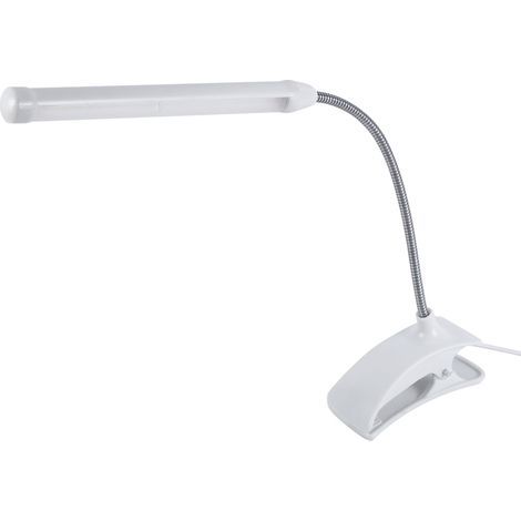 1 Lampe de lecture USB LED blanche à pince pour lit, bureau, table d'étude, clip orientable (1/3)