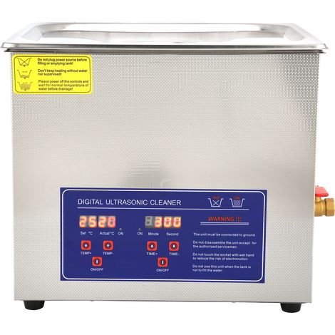 Ultraschallreiniger aus Edelstahl mit Timer und Heizung, 10 l, Industriegerät, PS-40AEU-Stecker, 220 V (1/5)