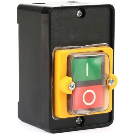 Machine tool switch, AC220V/380V 10A push button switch, machine switch button for machine equipment, waterproof on/off button (1/4)