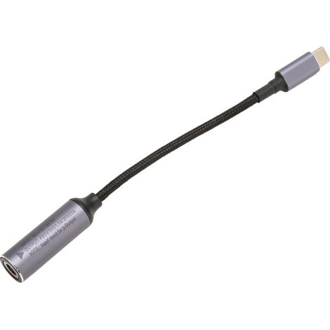 Câble d'alimentation USB-C femelle-mâle 100 W avec entrée CC 6,0 mm x 3,7 mm et charge rapide PD pour tablettes, ordinateurs portables et téléphones. (1/5)