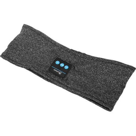 Bandeau de sommeil sans fil extensible et protecteur avec écouteurs musicaux réglables, gris (1/5)