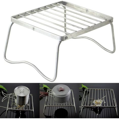 Mini barbecue portatif en acier inoxydable pliable pour l'extérieur (1/4)